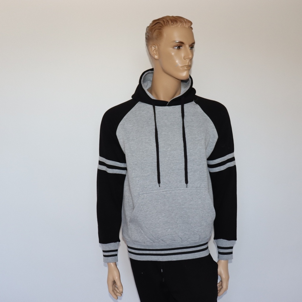 Striped Men's Heavy Blend Fleece Hooded Sweatshirt